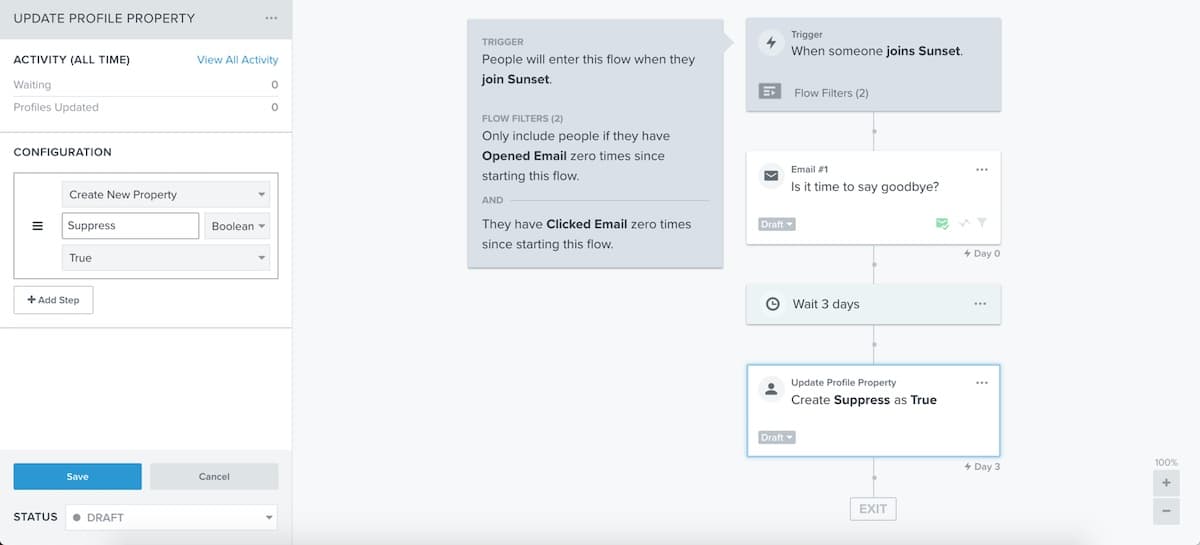 Sunset Flows For Inactive Email Subscribers in Klaviyo Admin