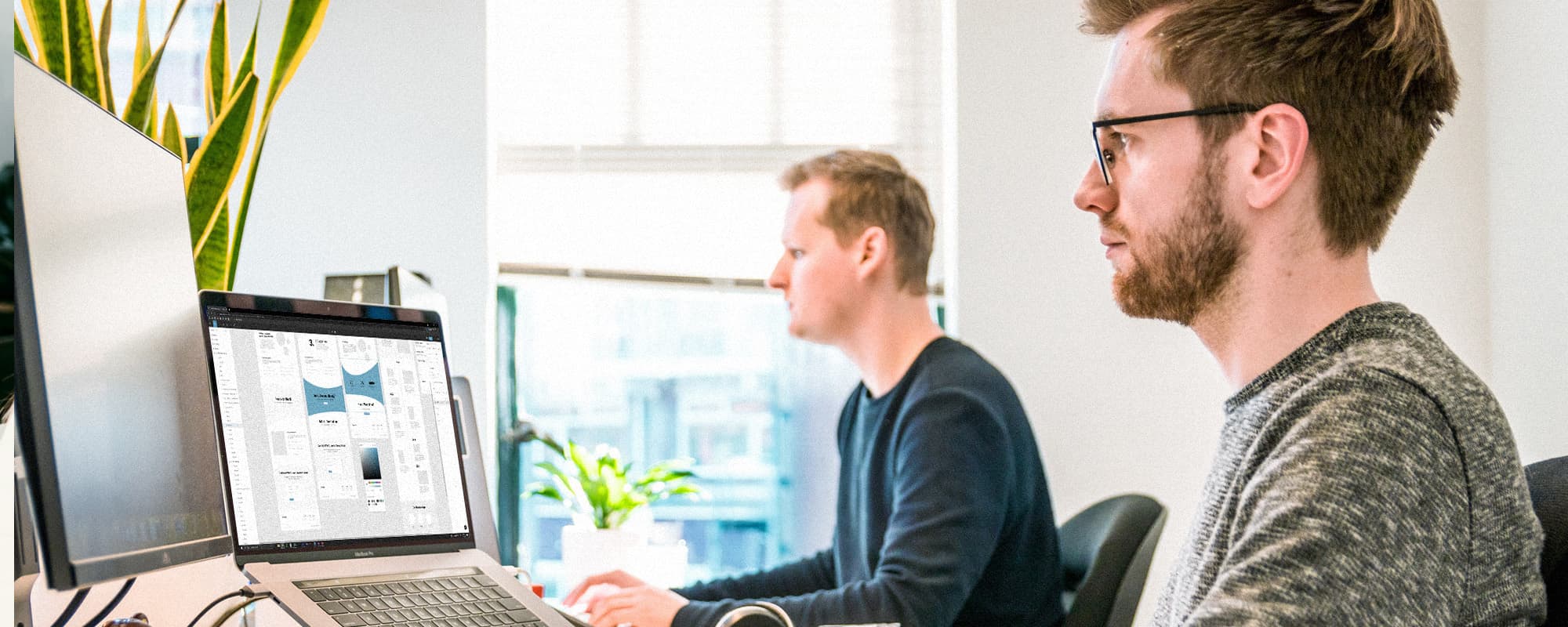 Development A web developer designs a client website using Adobe XD.