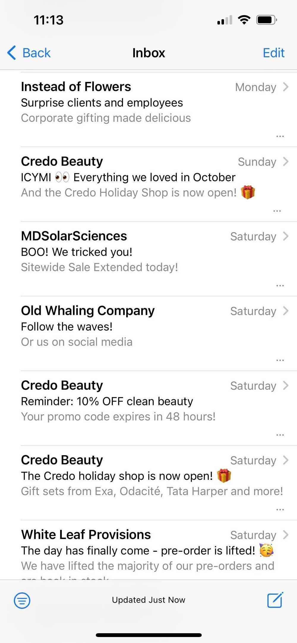 *Examples of Preview Texts in mobile. When you take the time to be mindful of the preview text, you get an additional chance to try and convince a subscriber to open your email.