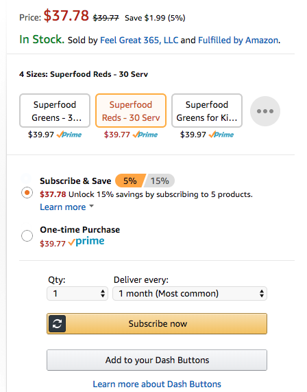   Above: a Subscribe & Save product on Amazon.    