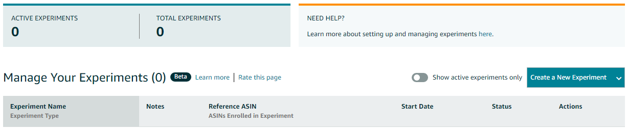 manage your experiments