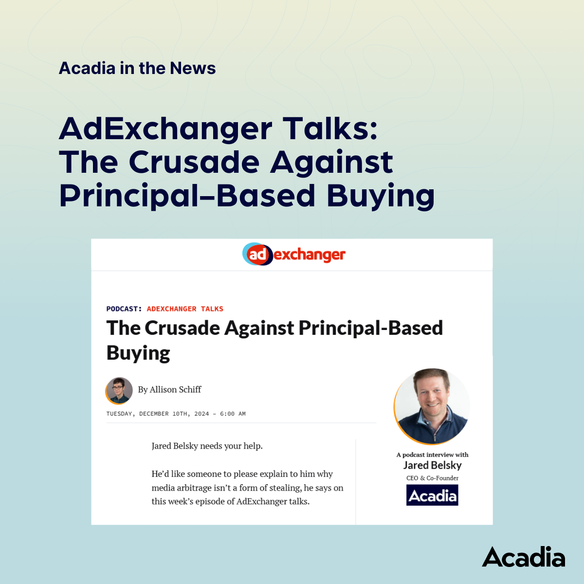 AdExchanger - The Crusade Against Principal-Based Buying