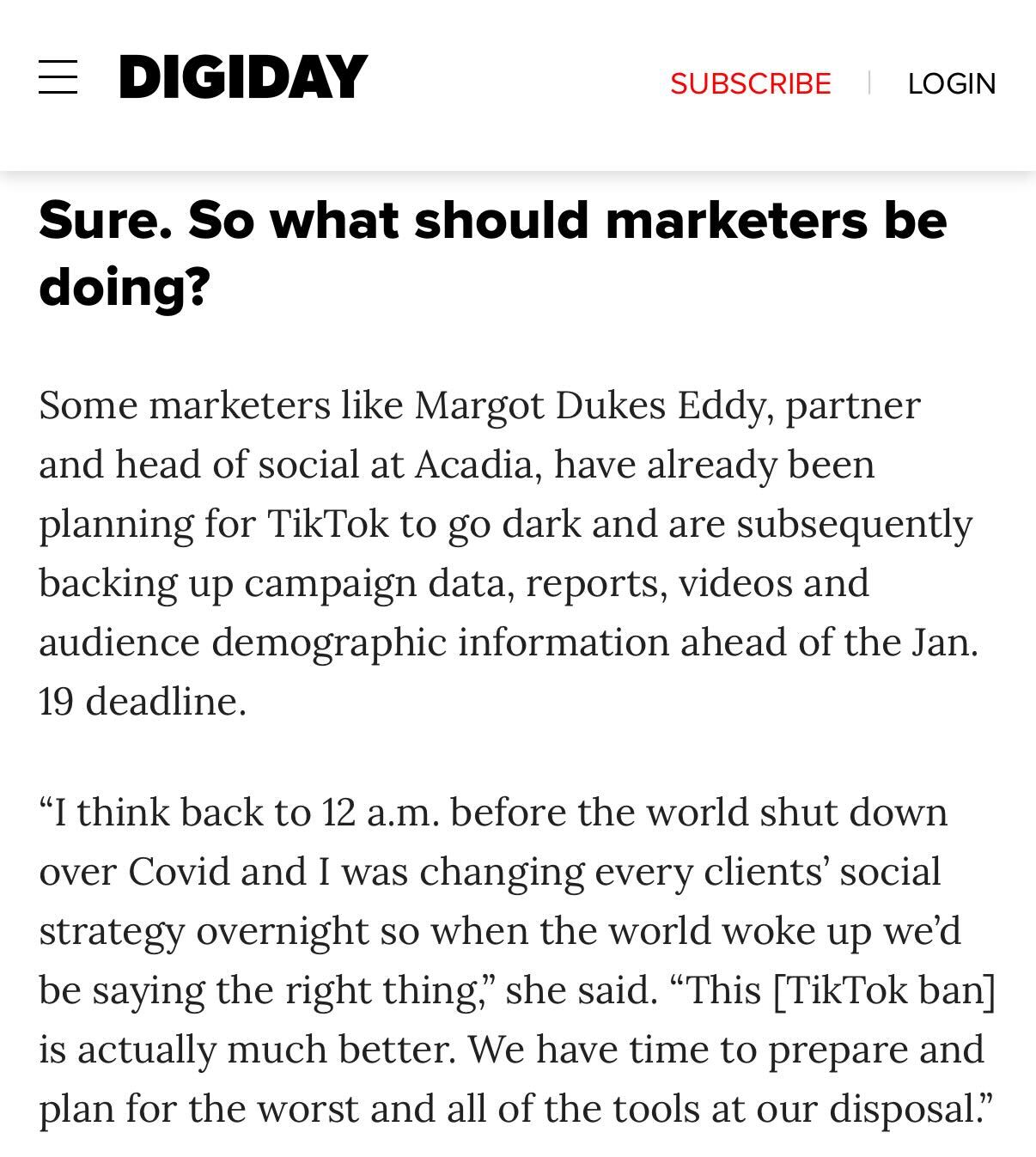 tiktok ban - what should marketers be doing