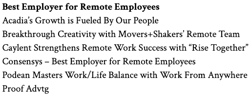 worklife finalists