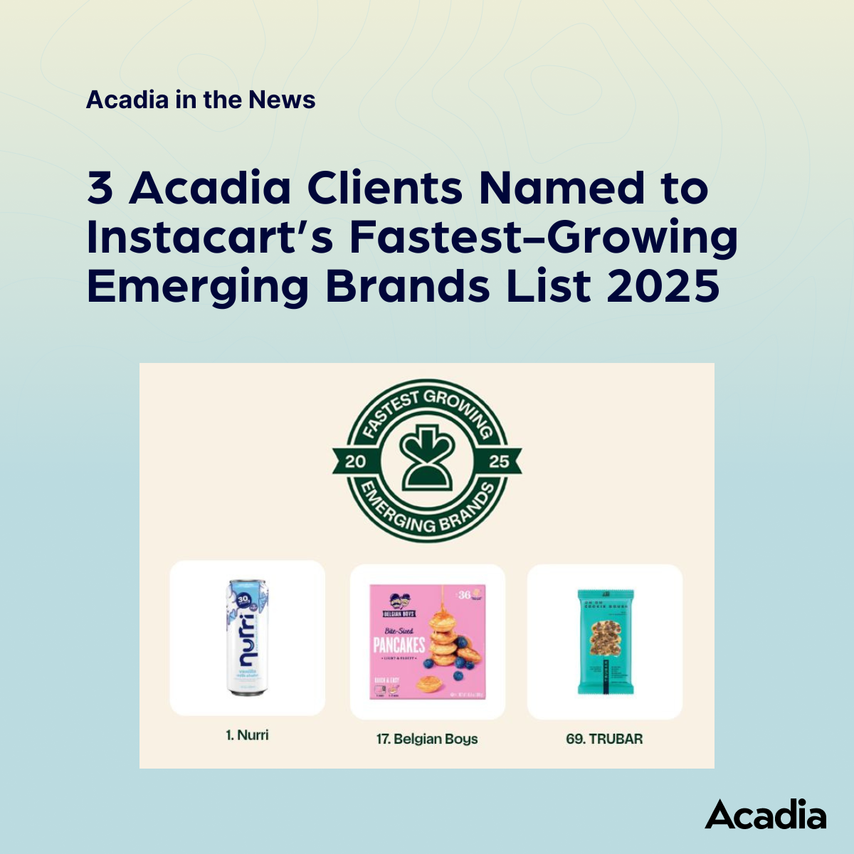 3 Acadia Clients Named to Instacart’s Fastest-Growing Emerging Brands List 2025 v2