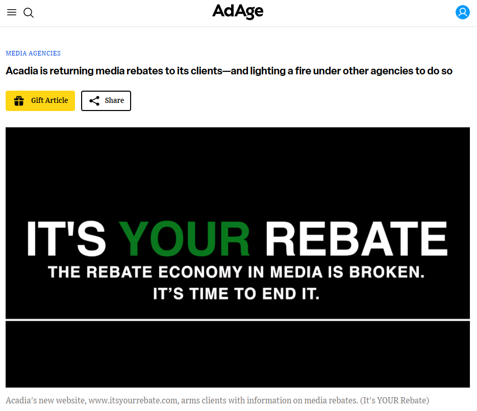 its your rebate in adage